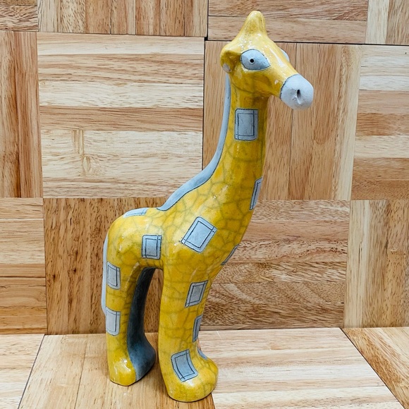 San Diego Zoo Wild Animal Park Raku Signed Giraffe Ceramic Pottery Figurine - Picture 4 of 15